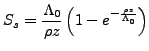 $\displaystyle S_s = \frac{\Lambda_0}{\rho z} \left(1 - e^{-\frac{\rho z}{\Lambda_0}}\right)$