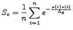 $\displaystyle S_c = \frac{1}{n} \sum_{i=1}^{n} e^{-\frac{\rho(i) z(i)}{\Lambda_0}}$