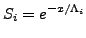 $\displaystyle S_i = e^{-x/\Lambda_i}$