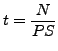 $\displaystyle t = \frac{N}{P S}$