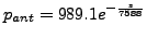 $\displaystyle p_{ant} = 989.1 e^{-\frac{z}{7588}}$