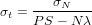         σN
σt = PS---N-λ

